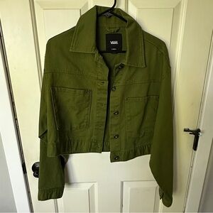 Vans Women's Raynes Crop Trucker Bright Olive Green Jacket